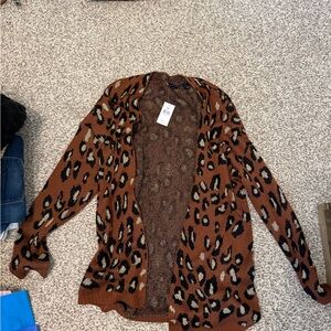 Leopard Print Brown Sweater